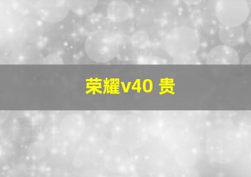 荣耀v40 贵